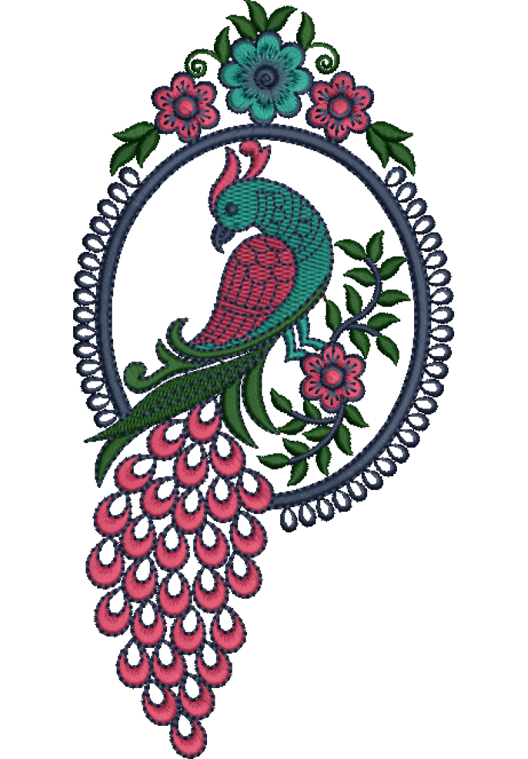 Peacock Applique Embroidery -TMB1015