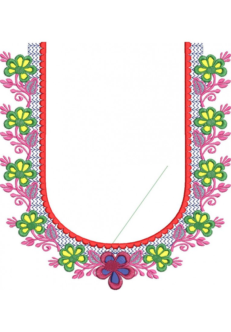 South Indian Blouse Embroidery Design -J011