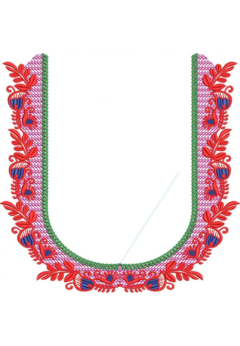 South Indian Blouse Embroidery Design -J012