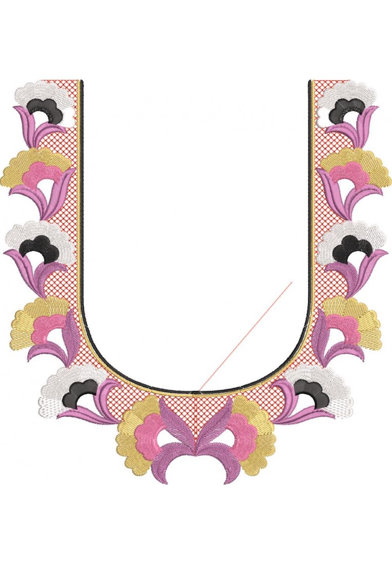 South Indian Blouse Embroidery Design -J014