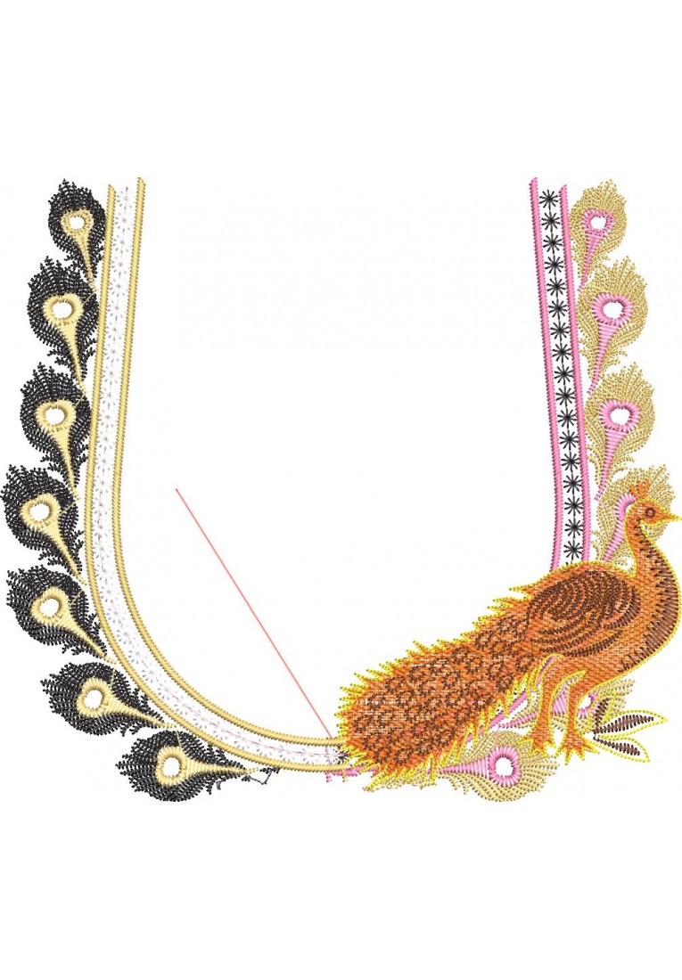 South Indian Blouse Embroidery Design -J020