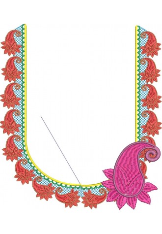 South Indian Blouse Embroidery Design -J021