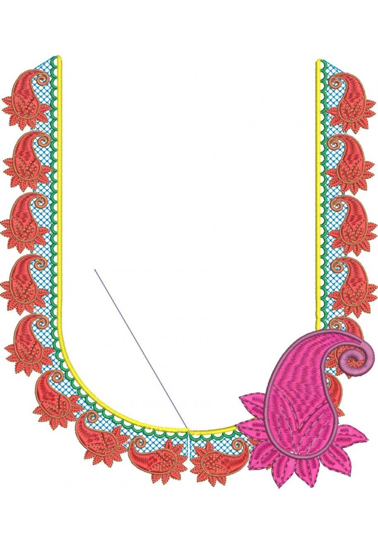 South Indian Blouse Embroidery Design -J021