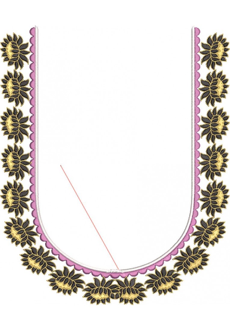 South Indian Blouse Embroidery Design -J025