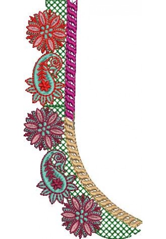 South Indian Blouse Leaf Embroidery Design -J006