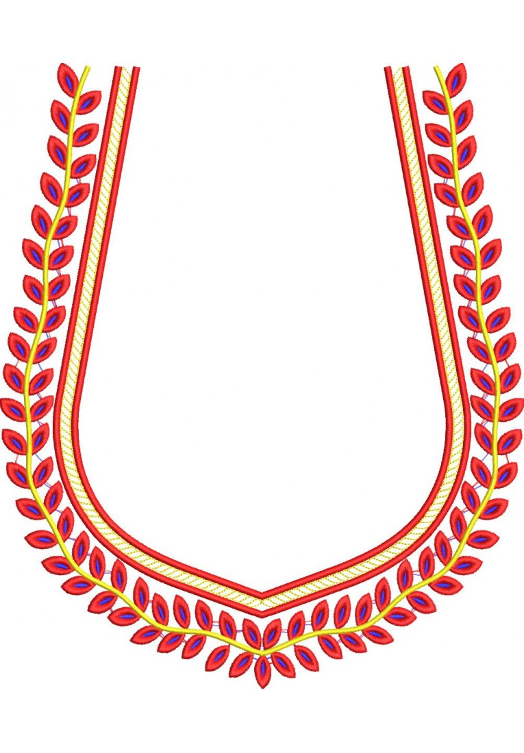 South Indian Blouse leaf Embroidery Design -10335