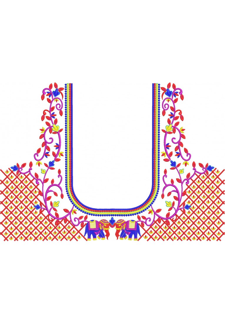 South Indian Blouse bridal Embroidery Design -10369