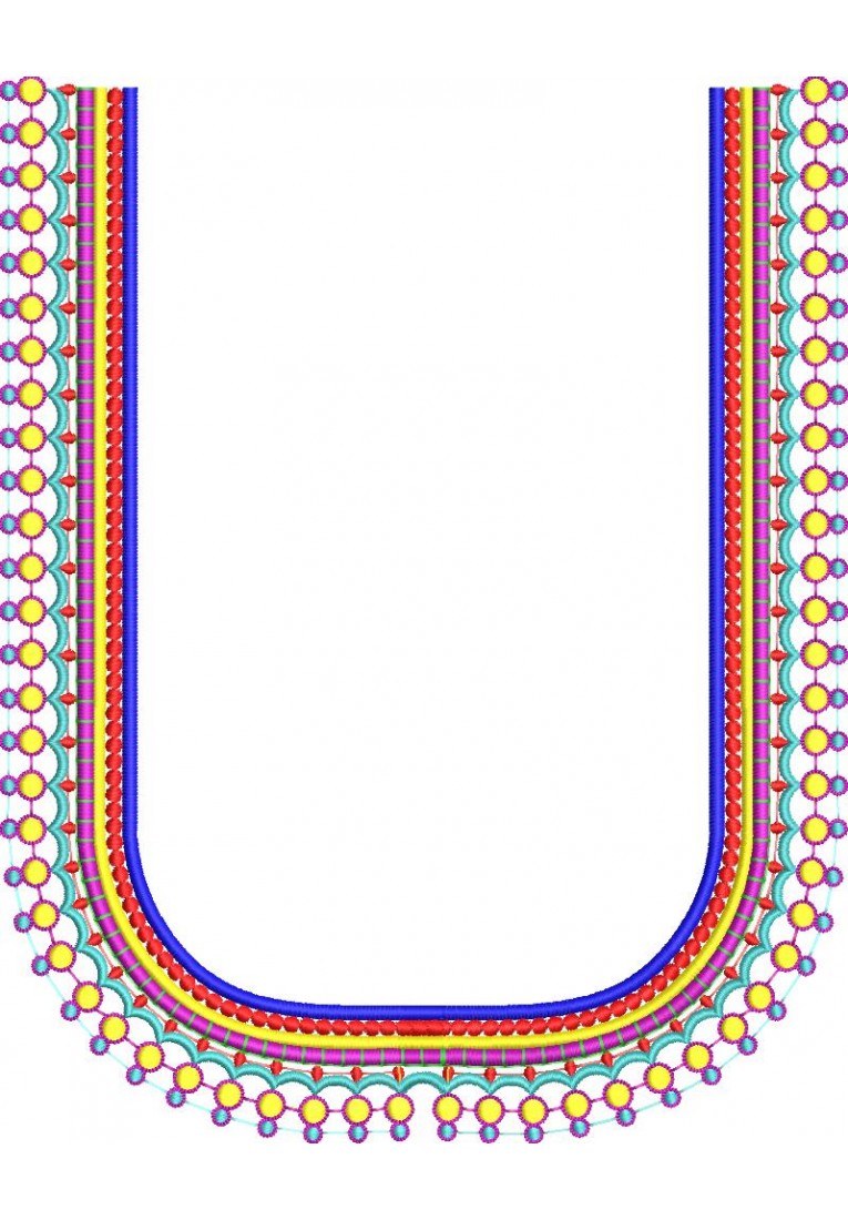 South Indian Blouse Mirror Embroidery Design -10377