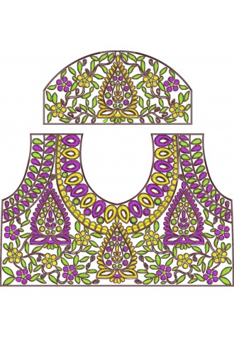 Choli Embroidery Design-BL0009
