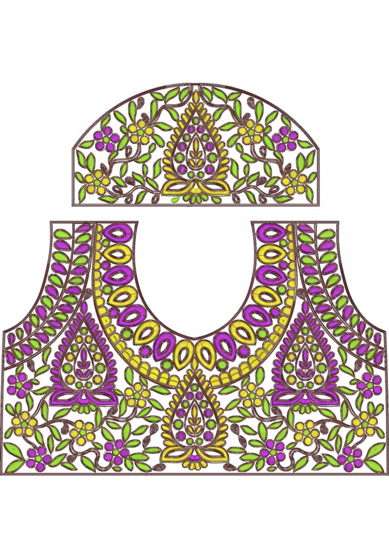 Choli Embroidery Design-BL0009