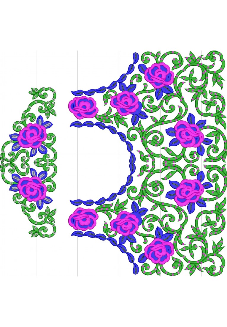 Choli Embroidery Design-BL0014