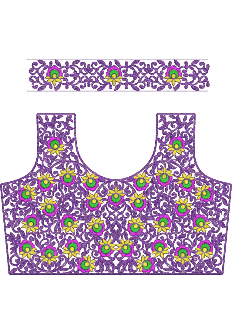 Choli Embroidery Design-BL0034