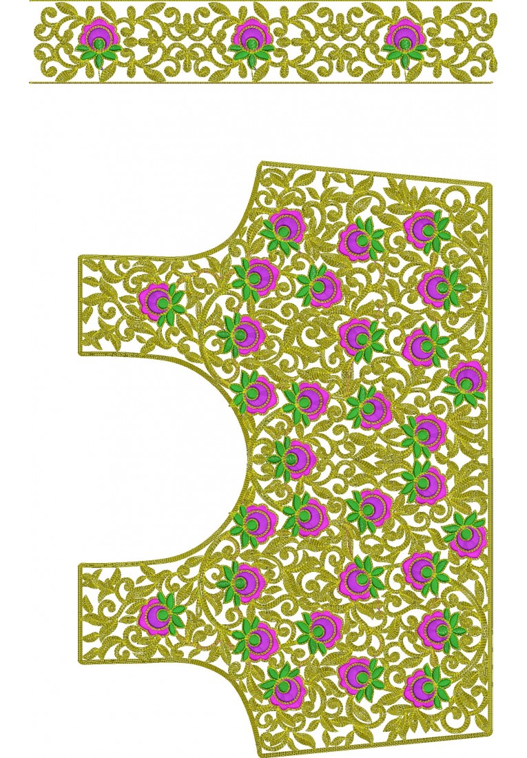 Choli Embroidery Design-BL0017