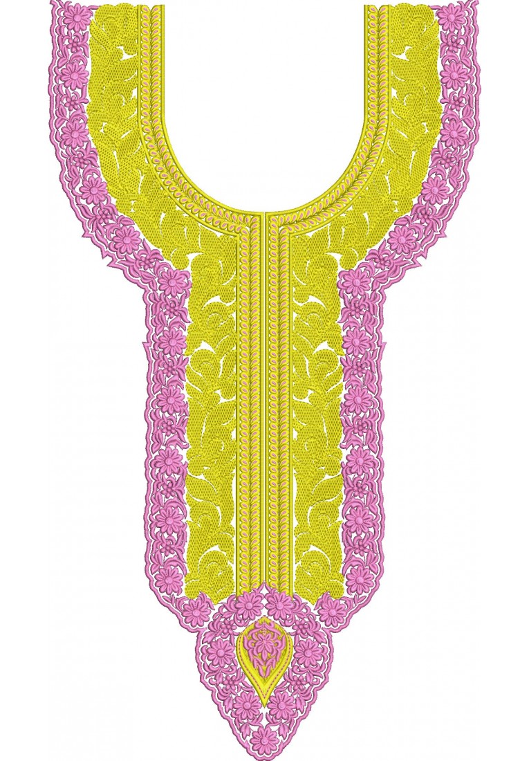 Neck Embroidery Design For Kurti And Tops-Heavy work