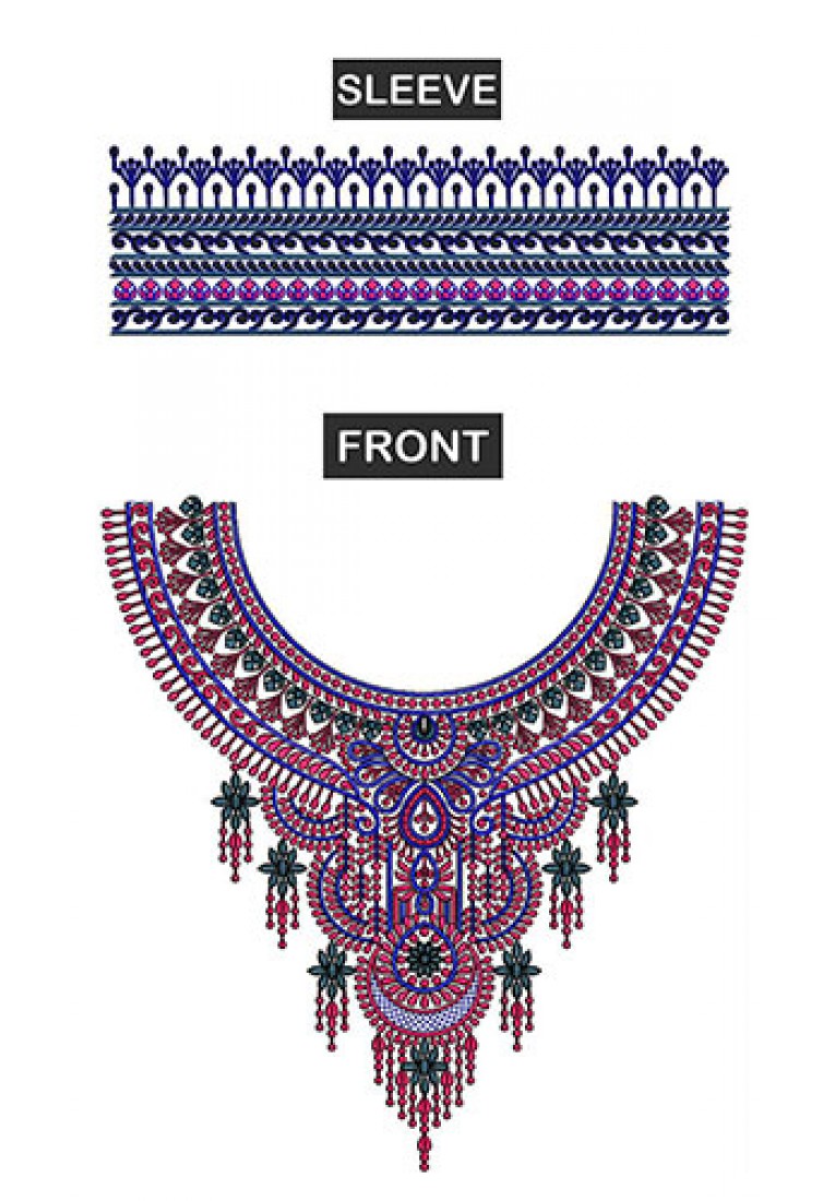Neck Embroidery Design For Kurti And Tops-2515  Neck Embroidery Design For Kurti And Tops-2515