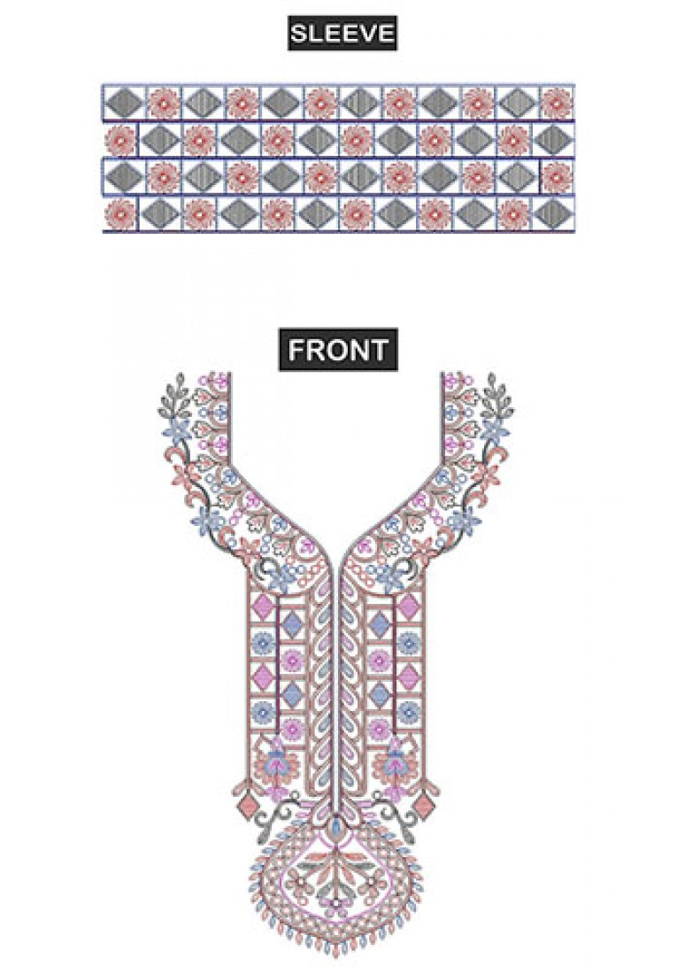 Neck Embroidery Design For Kurti And Tops-2521  Neck Embroidery Design For Kurti And Tops-2521